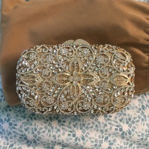 Evening metal rhinestone clutch all crystal